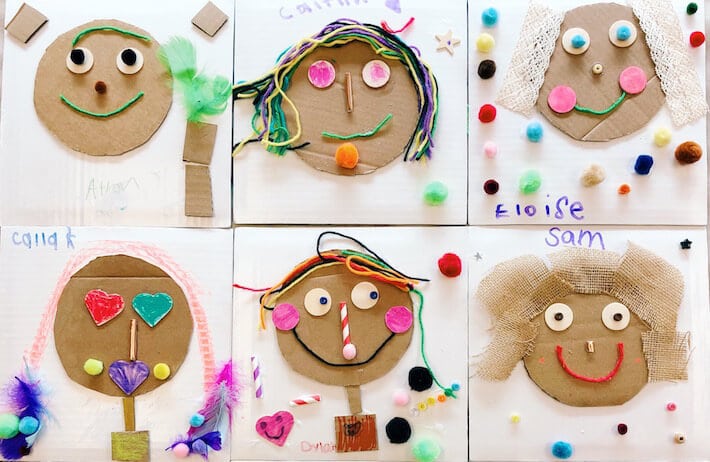 Explore Texture With These Fun Mixed Media Collage Portraits for Kids
